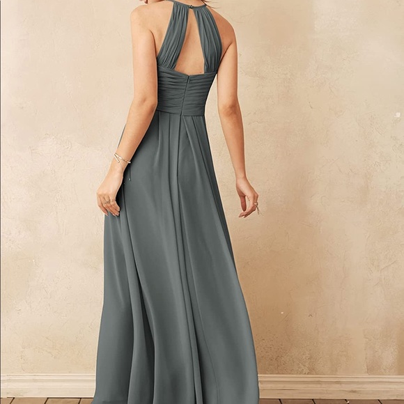 Dark Gray / Steel Gray Bridesmaid Formal Dress - Picture 2 of 6